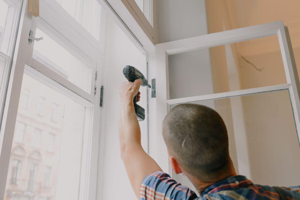 Home service professional completing a repair